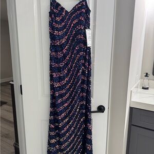 Macy's Sequin Dress with Blue and Purple Accents